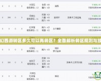夢幻西游轉區多久可以再轉區？全面解析轉區規則與技巧