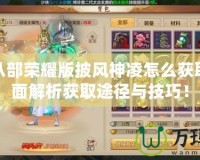 天龍八部榮耀版披風神凌怎么獲取？全面解析獲取途徑與技巧！