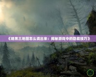 《暗黑三地圖怎么調出來：揭秘游戲中的隱藏技巧》