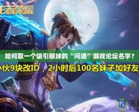 如何取一個(gè)吸引眼球的“問道”游戲論壇名字？