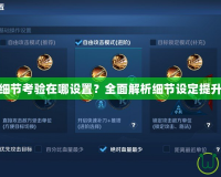 王者榮耀細節考驗在哪設置？全面解析細節設定提升游戲體驗
