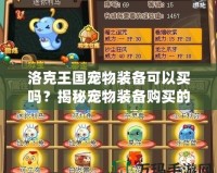 洛克王國寵物裝備可以買嗎？揭秘寵物裝備購買的奧秘
