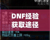 DNF經(jīng)驗獲取途徑解析：輕松升級，快速提升！
