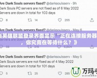 《當英雄聯盟登錄界面顯示“正在連接服務器”時，你究竟在等待什么？》