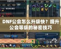 DNF公會怎么升級快？提升公會等級的秘密技巧