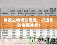 傳頌之物修改屬性，打造你的專屬神兵！