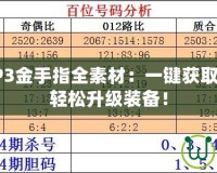 怪物獵人P3金手指全素材：一鍵獲取稀有素材，輕松升級裝備！