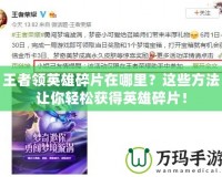 王者領英雄碎片在哪里？這些方法讓你輕松獲得英雄碎片！