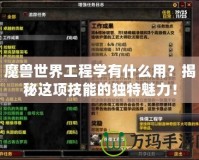魔獸世界工程學(xué)有什么用？揭秘這項(xiàng)技能的獨(dú)特魅力！