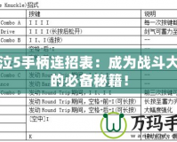 鬼泣5手柄連招表：成為戰斗大師的必備秘籍！