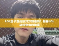 LOL盒子查戰績對方知道嗎？揭秘LOL戰績查詢的秘密