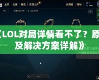 《LOL對局詳情看不了？原因及解決方案詳解》