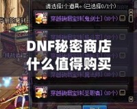 DNF秘密商店什么值得購買？揭開隱藏寶藏，提升戰(zhàn)力不再難！