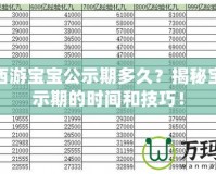 夢幻西游寶寶公示期多久？揭秘寶寶公示期的時間和技巧！