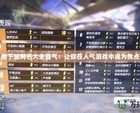 地下城網名大全霸氣：讓你在人氣游戲中成為焦點