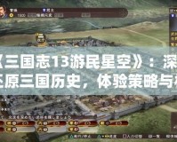 《三國志13游民星空》：深度還原三國歷史，體驗策略與權謀的巔峰之作