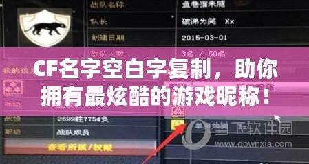 CF名字空白字復制，助你擁有最炫酷的游戲昵稱！