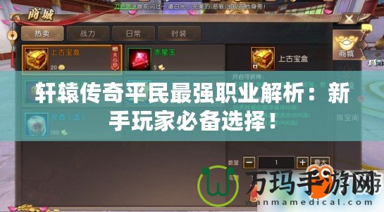 軒轅傳奇平民最強(qiáng)職業(yè)解析：新手玩家必備選擇！