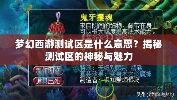 夢幻西游測試區是什么意思？揭秘測試區的神秘與魅力
