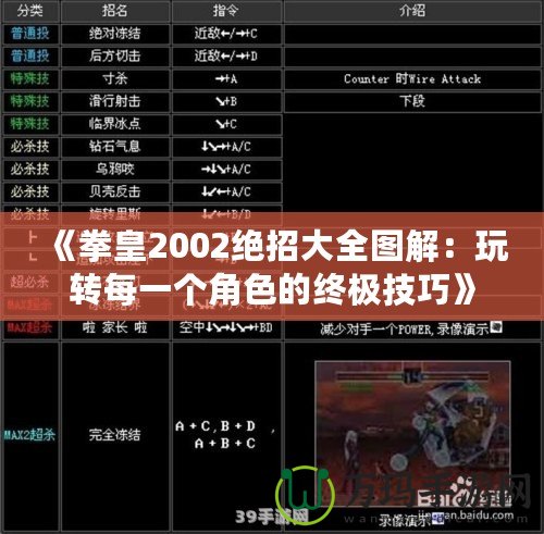 《拳皇2002絕招大全圖解：玩轉每一個角色的終極技巧》