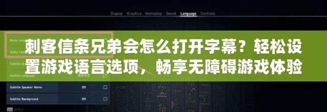 刺客信條兄弟會(huì)怎么打開字幕？輕松設(shè)置游戲語言選項(xiàng)，暢享無障礙游戲體驗(yàn)