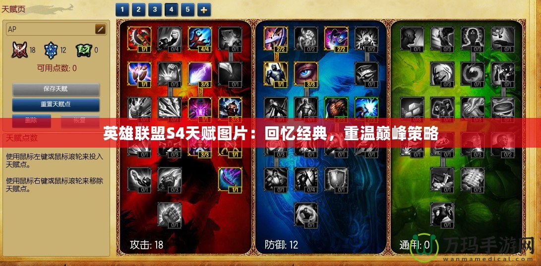 英雄聯(lián)盟S4天賦圖片：回憶經(jīng)典，重溫巔峰策略
