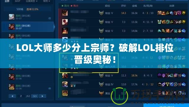LOL大師多少分上宗師？破解LOL排位晉級奧秘！