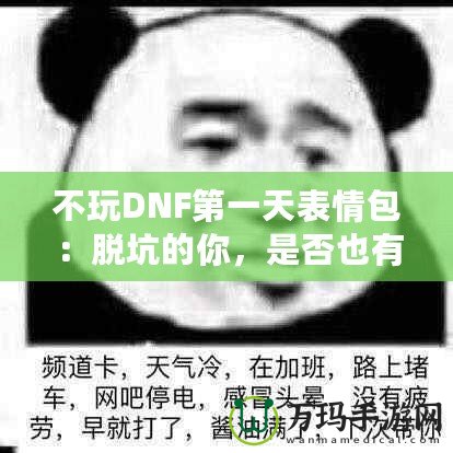 不玩DNF第一天表情包：脫坑的你，是否也有過這樣的心情？