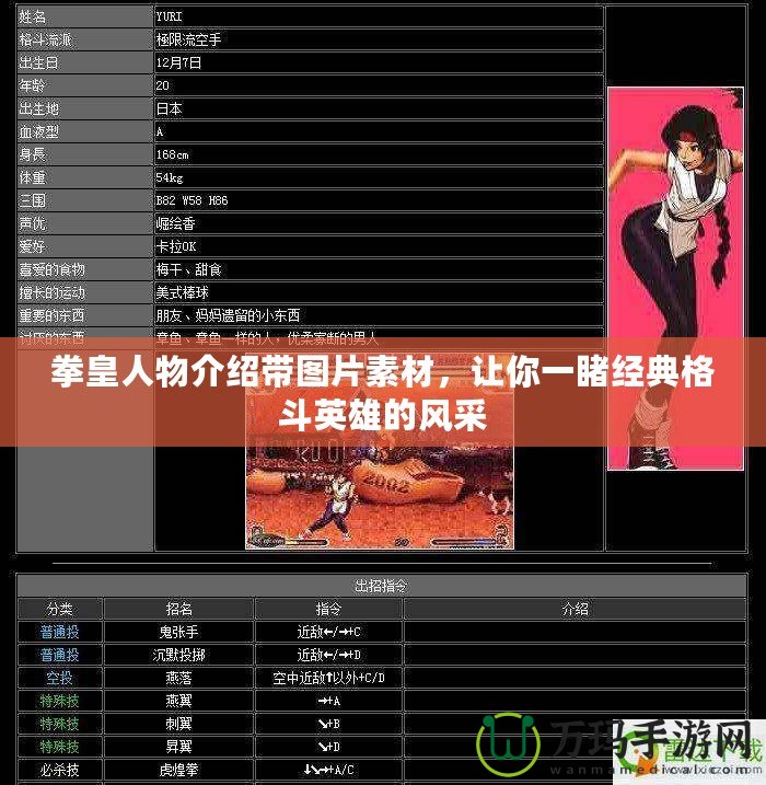 拳皇人物介紹帶圖片素材，讓你一睹經典格斗英雄的風采