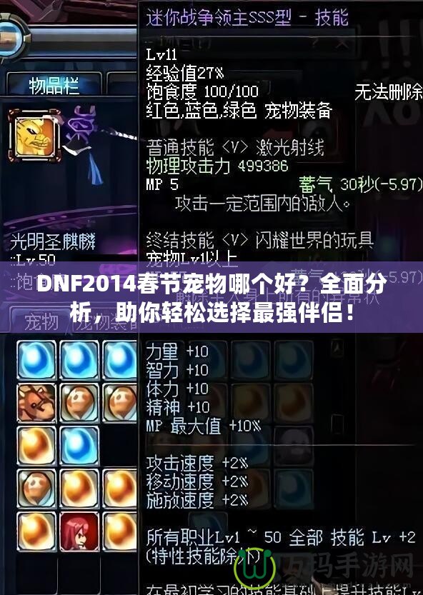 DNF2014春節寵物哪個好？全面分析，助你輕松選擇最強伴侶！