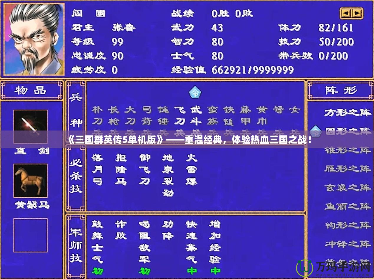 《三國群英傳5單機版》——重溫經典，體驗熱血三國之戰！