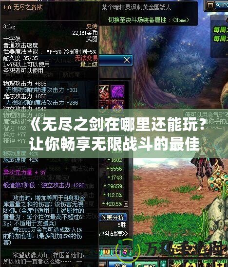 《無盡之劍在哪里還能玩？讓你暢享無限戰斗的最佳平臺推薦》