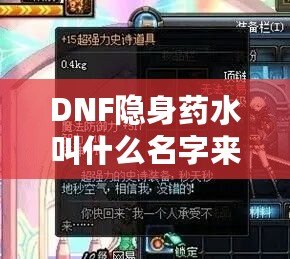 DNF隱身藥水叫什么名字來著？揭秘這款神奇道具背后的秘密