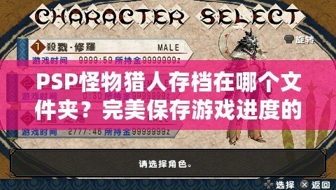 PSP怪物獵人存檔在哪個文件夾？完美保存游戲進(jìn)度的小技巧