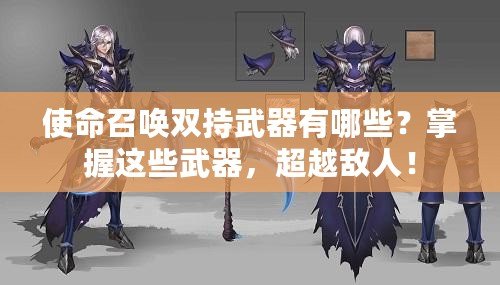 使命召喚雙持武器有哪些？掌握這些武器，超越敵人！
