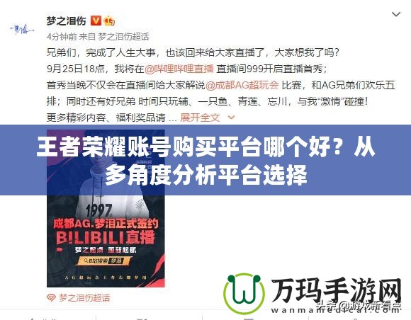 王者榮耀賬號購買平臺哪個好？從多角度分析平臺選擇