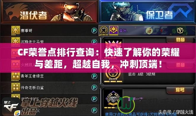 CF榮譽點排行查詢：快速了解你的榮耀與差距，超越自我，沖刺頂端！