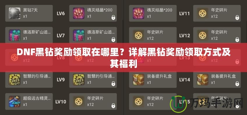 DNF黑鉆獎勵領取在哪里？詳解黑鉆獎勵領取方式及其福利