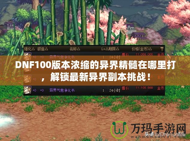DNF100版本濃縮的異界精髓在哪里打，解鎖最新異界副本挑戰！