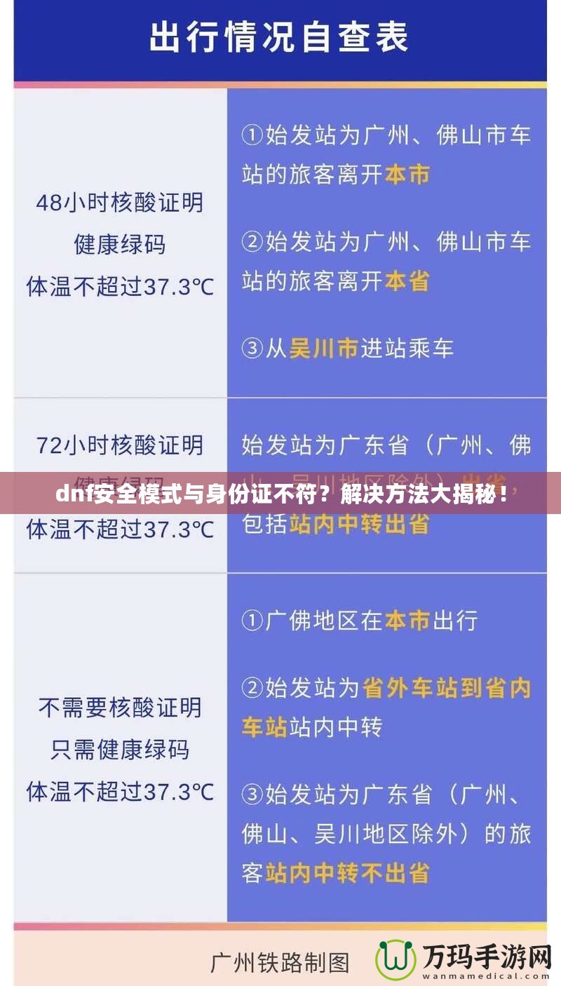 dnf安全模式與身份證不符？解決方法大揭秘！
