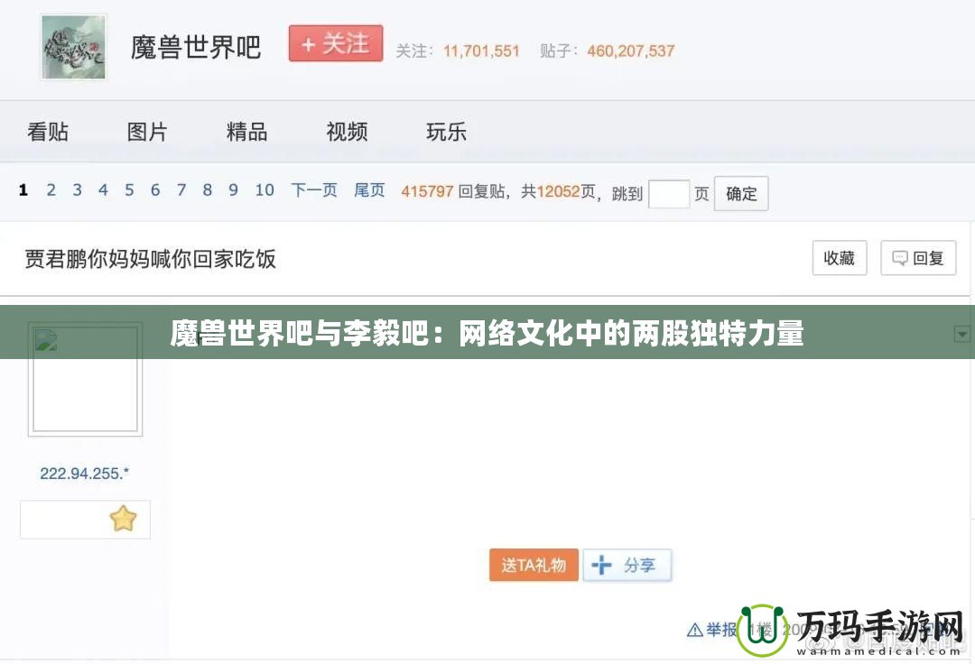 魔獸世界吧與李毅吧：網絡文化中的兩股獨特力量