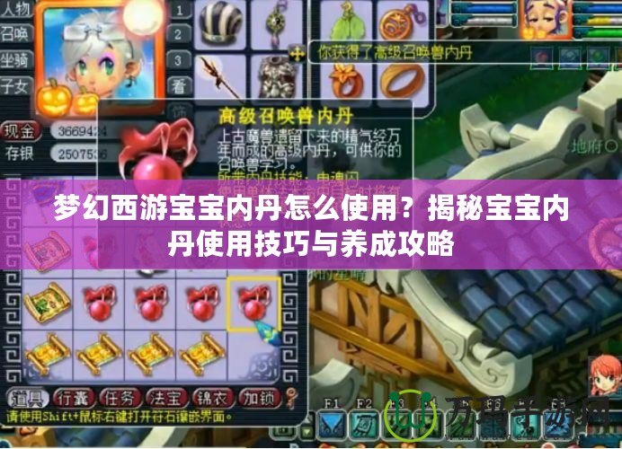 夢幻西游寶寶內丹怎么使用？揭秘寶寶內丹使用技巧與養成攻略