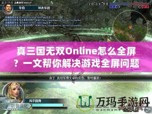 真三國無雙Online怎么全屏？一文幫你解決游戲全屏問題！