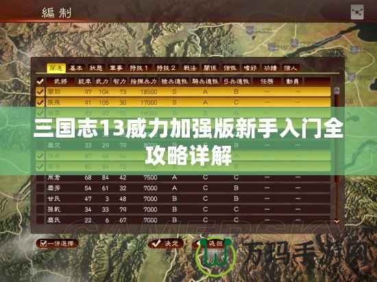 三國(guó)志13威力加強(qiáng)版新手入門(mén)全攻略詳解