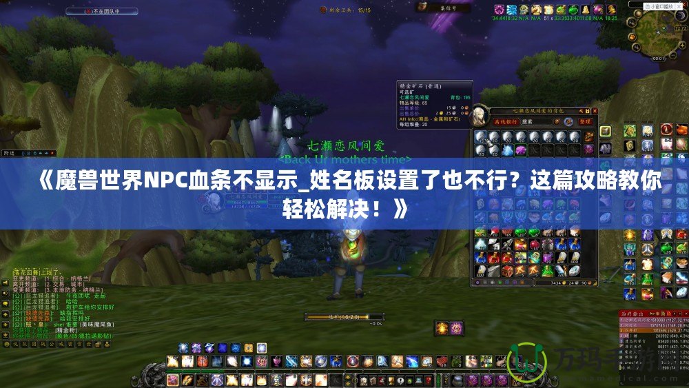 《魔獸世界NPC血條不顯示_姓名板設置了也不行？這篇攻略教你輕松解決！》