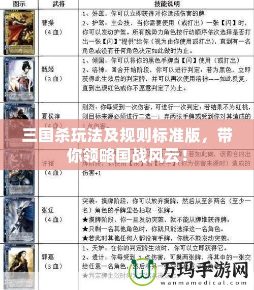 三國殺玩法及規則標準版，帶你領略國戰風云！