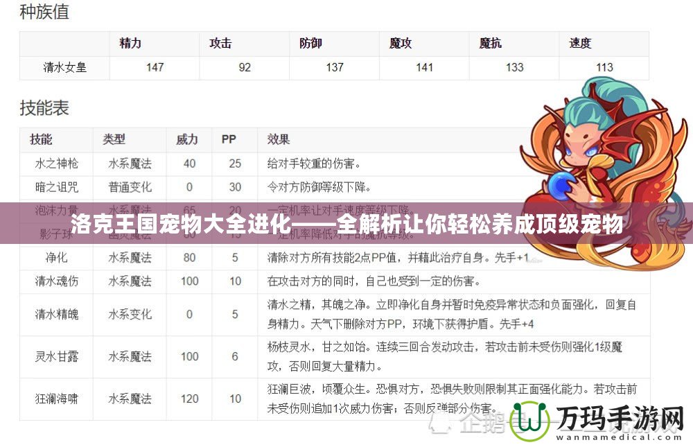 洛克王國寵物大全進化——全解析讓你輕松養成頂級寵物