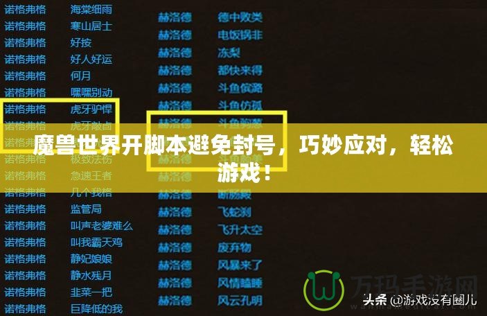 魔獸世界開腳本避免封號，巧妙應(yīng)對，輕松游戲！